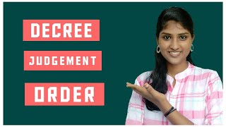 Decree, Judgment & Order in Tamil | Civil Procedure Code,1908| Law Lecture in Tamil|Legal Knowledge