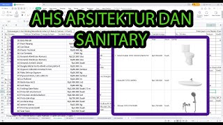 Tutorial Analisa Harga Satuan Pekerjaan Arsitektur dan Sanitary | AHS Part 2 !!