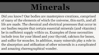 Minerals