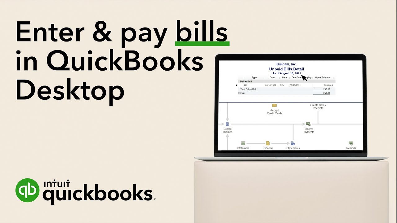 How To Enter And Pay Bills In QuickBooks Desktop - YouTube