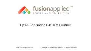 Tip: Generating an EJB Data Control