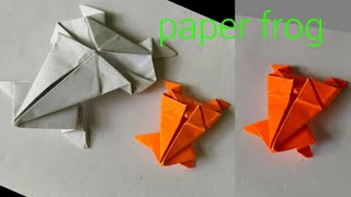 making origami paper frog