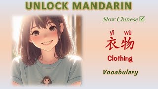 衣物|Chinese Listening|Chinese vocabulary| Slow Chinese|Mandarin Phrases |Unlock Mandarin|Pinyin