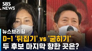 D-1 '뒤집기' vs '굳히기'…두 후보 마지막 향한 곳은? / SBS / 주영진의 뉴스브리핑