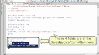 SQL 2008 OPEN XML Parameters Lab 4.2