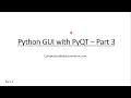 Python GUI with PyQT5 : Insert Button - Part 3