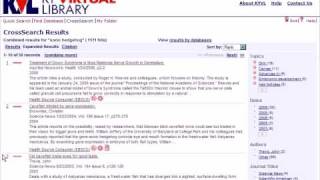 KYVL MetaLib Tutorials: Using the Results List and My Folder Tool