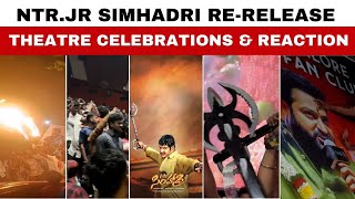 Simhadri  Re-Release Mass Theatre Celebrations | Jr NTR, SS Rajamouli | Dragon | Devara