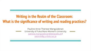 Writing in the Realm of the Classroom  What is the Significance of Writing and Reading Practices