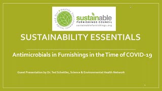 Sustainability Essentials Webinar: Antimicrobials in Furnishings in the Time of COVID-19