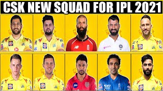 IPL 2021 - CSK Final squad | Chennai Super Kings New Team VIVO IPL 2021 | IPL 2021 All Teams Squad |
