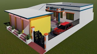 आगे दुकान पीछे मकान,3D 35 by 60 dukan or ghar ka design,35*60 home design,3D house plan