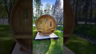 Scandinavian Rustik Barrel Sauna 7x8 - Sneek Peek