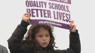 LAUSD union employees strike for higher pay