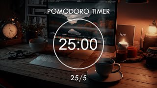 25/5 Pomodoro Timer - Lofi Mix - Coffee Background Lofi Music ~ 4 x 25 min | Focus Station