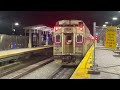 mbta train with control car 1825 trailing departs winchester center at night