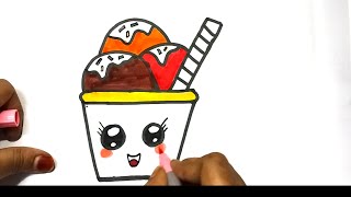 How to draw an Ice cream | ice cream drawing for kids | easydrawing | cute ice cream drawing for kid