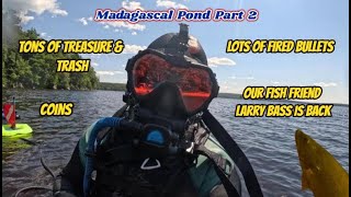 Can I Pet A Bass? Diving \u0026 Underwater Metal Detecting Madagascal Pond Part 2 #mondaydigs #viral