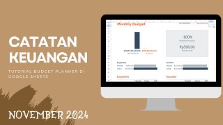 Google Sheets : Tutorial Membuat Catatan Pengeluaran dan Pemasukan di Google Sheets |Gratis Template