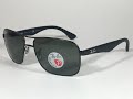 Authentic Ray-Ban Polarized Navigator Sunglasses Matte Black Green RB3516 006/9A