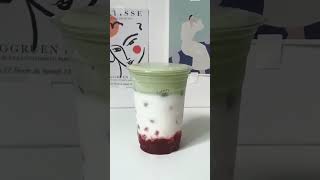 抹茶草莓牛乳 Making Aesthetic Drinks 高顏值自製飲品 #drinks