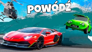 ❄️ UCIECZKA OD POWODZI OD NAJWOLNIEJSZEGO DO NAJSZYBSZEGO AUTA! | BeamNG Drive |