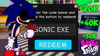 ALL 8 NEW SECRET SONIC EXE UPDATE CODES In FUNKY FRIDAY CODES | ROBLOX Funky Friday Codes !