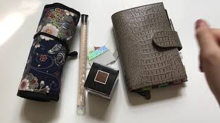 May stationery favorites | Rickshaw Bagworks pen roll, Gillio A6 appunto, Herbin lie de thé