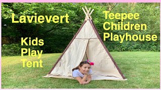 Lavievert Indian Canvas Teepee Children Playhouse Kids Play Tent - video review