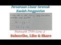 Persamaan Linear Serentak Kaedah Penggantian SPM Kertas 2