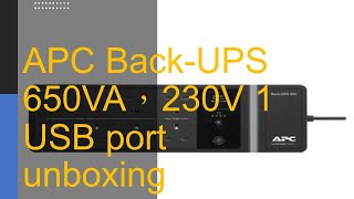 APC Back-UPS 650VA,230V 1 USB port unboxing