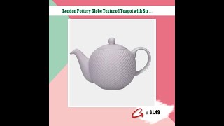 London Pottery Globe Textured Teapot with Strainer, 4-Cup, Lilac