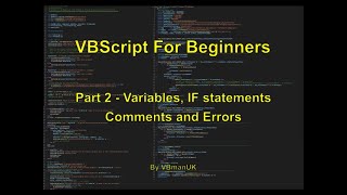 VBScript for Beginners - Part 2