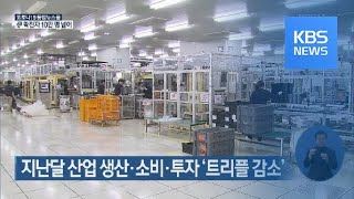 지난달 산업 생산·소비·투자 ‘트리플 감소’ / KBS뉴스(News)