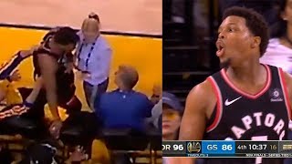 Warriors investor Mark Stevens gets ejected for shoving Kyle Lowry after a colli
