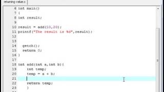 26 Functions Returning Values RETURN STATEMENT in C Programming Video Tutorials
