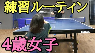 【卓球】４歳女子の練習ルーティン！基本を覚えて全国選手を目指そう！