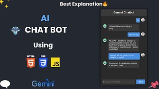 🤖Create ChatBot Using HTML Css And Javascript | AI ChatBot | Javascript Projects | Gemini Api