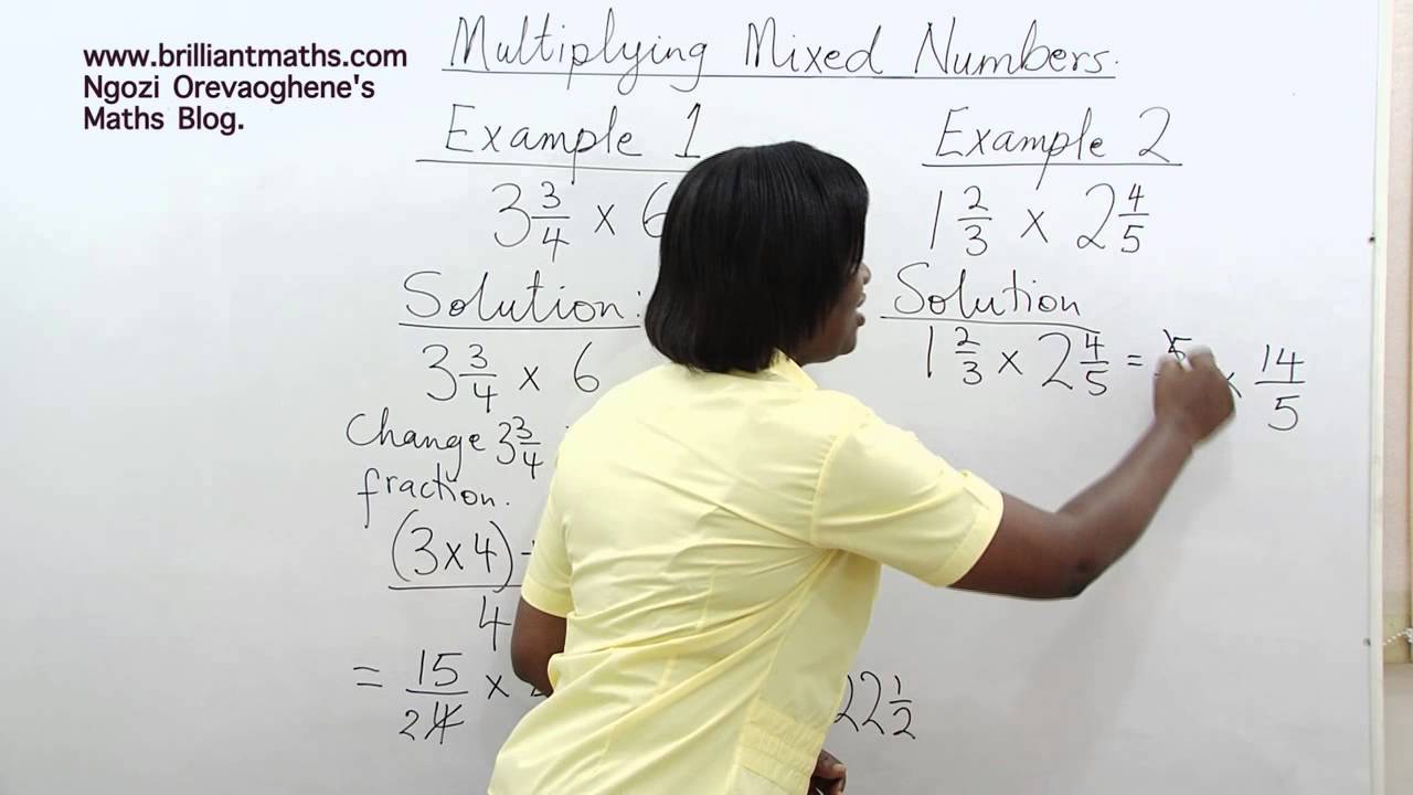 Fractions Multiplying Mixed Numbers Youtube