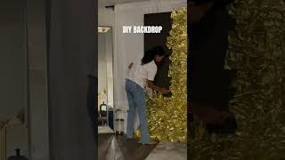 Gold foil DIY Backdrop #dollartreediy #backdrop #Partydecor
