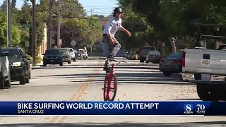 Santa Cruz man breaks 'bike surfing' world record