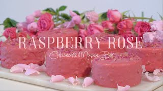 〖sage cooks〗 | Mini Basque Cheesecake Mousse Bars | Rose, Raspberry and Yogurt| 浪漫少女的玫瑰覆盆子梦龙巴斯克