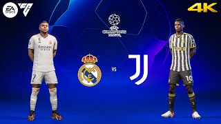 EA Sports FC 24 - Real Madrid vs. Juventus Ft. Mbappe, | UEFA Champions League | Gameplay [4K60]