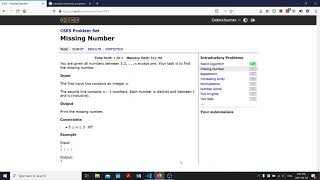 CSES Problem Set - Missing Number - Introductory Problems
