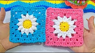 CUADRO MARGARITA  2 Formas diferentes de Tejer la Flor  a Crochet paso a paso