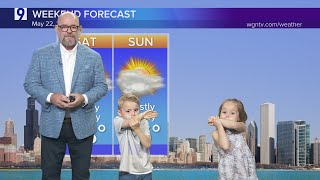 WGN Meteorologist Morgan Kolkmeyer's kids, Jaye and Brady, report Friday’s weather forecast