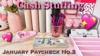 CASH ENVELOPE STUFFING | JANUARY 2025 PAYCHECK NO 2 | #cashenvelopesystem  #zerobasedbudget