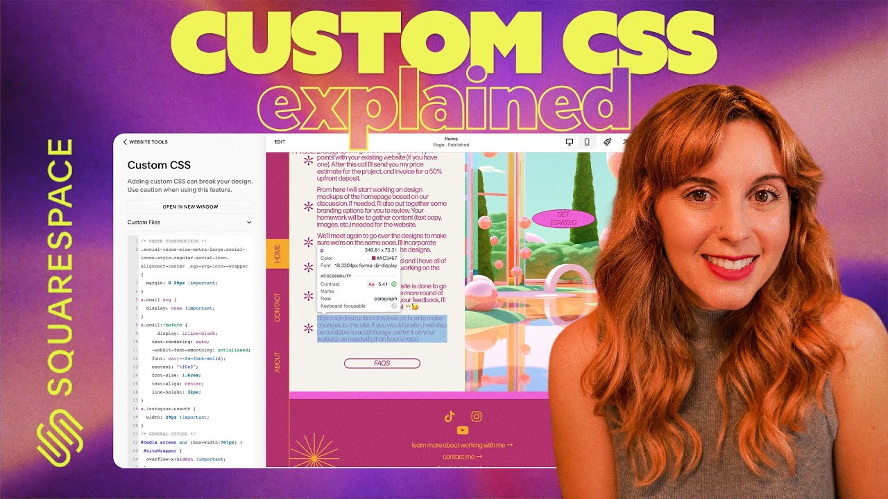 How To Use Custom Css In A Squarespace Website Youtube