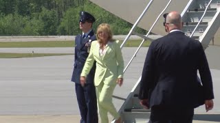 First lady Jill Biden arrives at Pitt-Greenville Airport