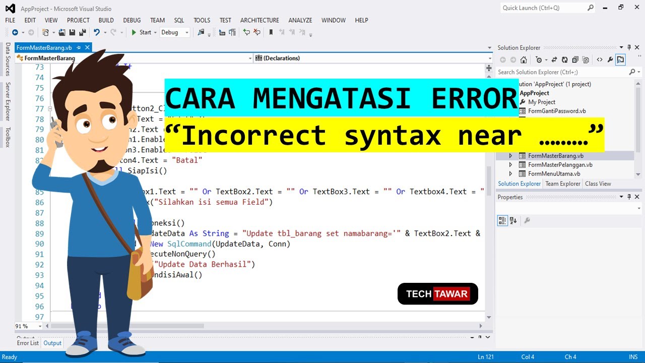 Mengatasi Error Incorrect Syntax Near ..... - YouTube